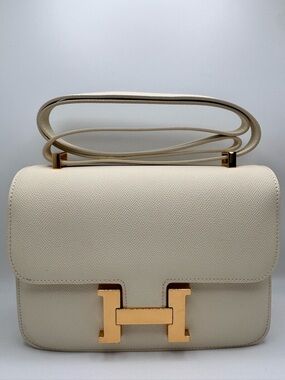 24CM Epsom Leather Crossbody/ Shoulder Bag - Vanilla
